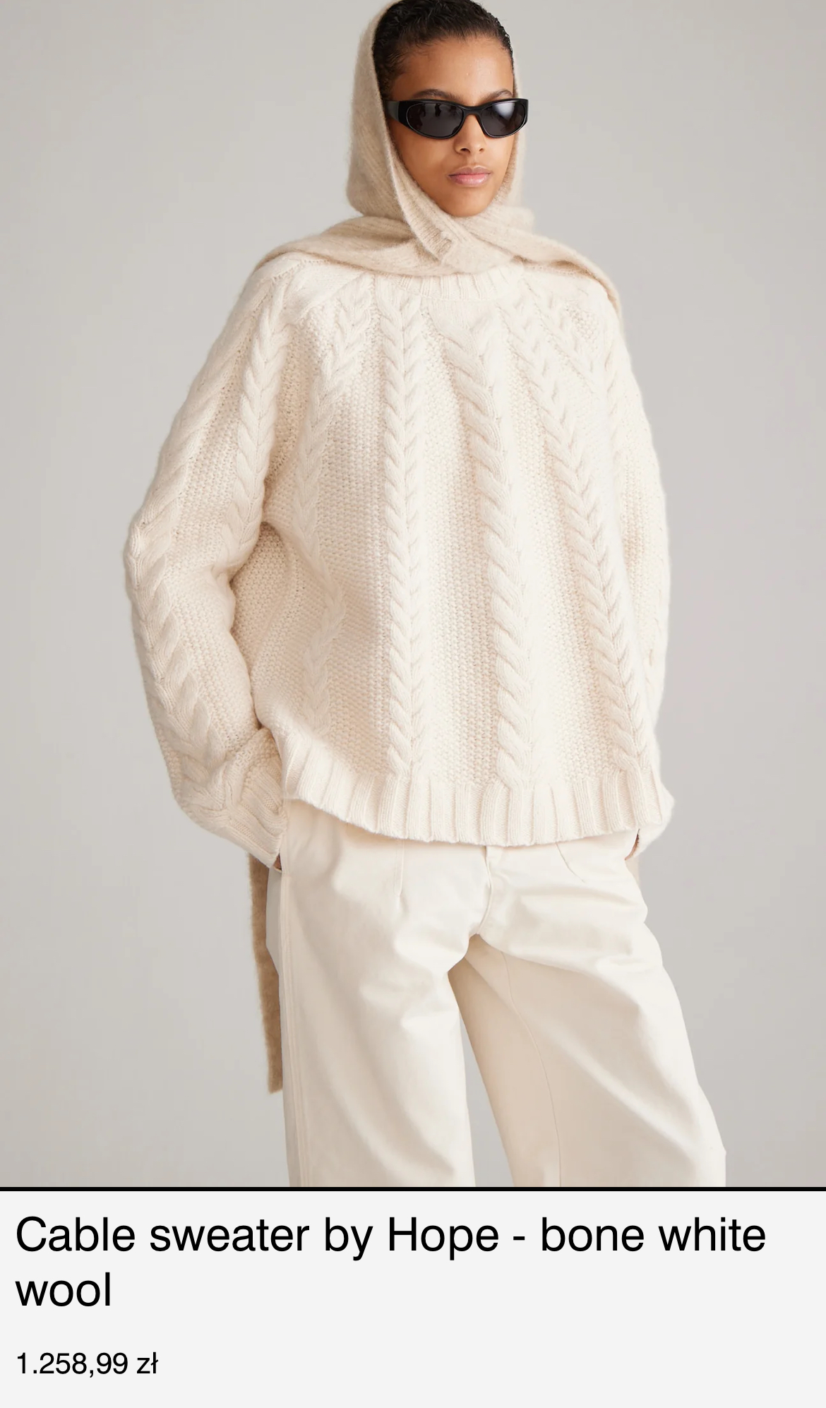 Cable sweater by Hope - bone white wool – BEYOND STUDIOS